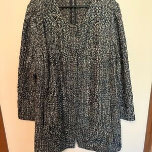 Talbots Blue, black and Cream Textured Knit